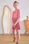 Meisjes Moss Combi Dress with OUI embro van NoNo in de kleur Sunset Pink in maat 134-140.