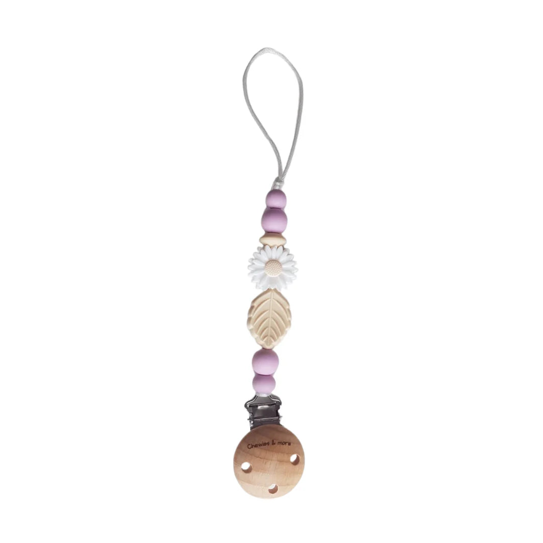 Chewies Newborn Clip Silicone Beads - Daisy Lilac