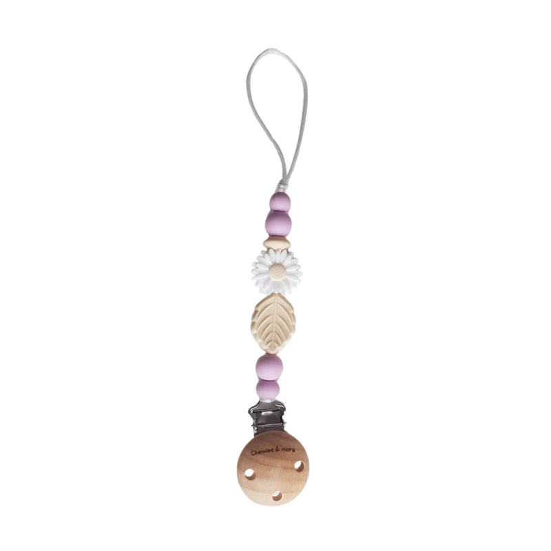 Chewies Newborn Clip Silicone Beads - Daisy Lilac