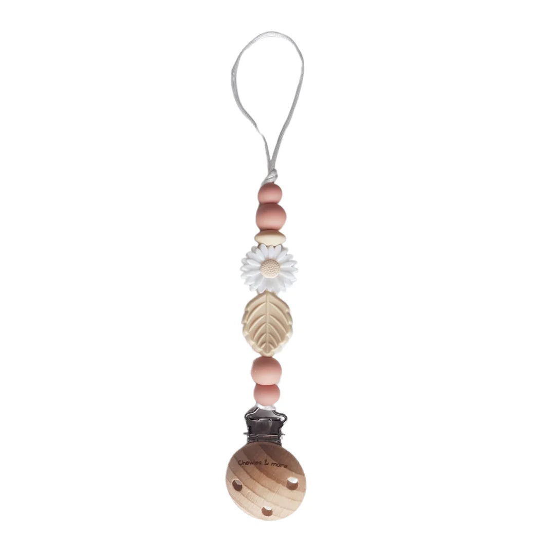 Chewies Newborn Clip Silicone Beads - Daisy Peachy