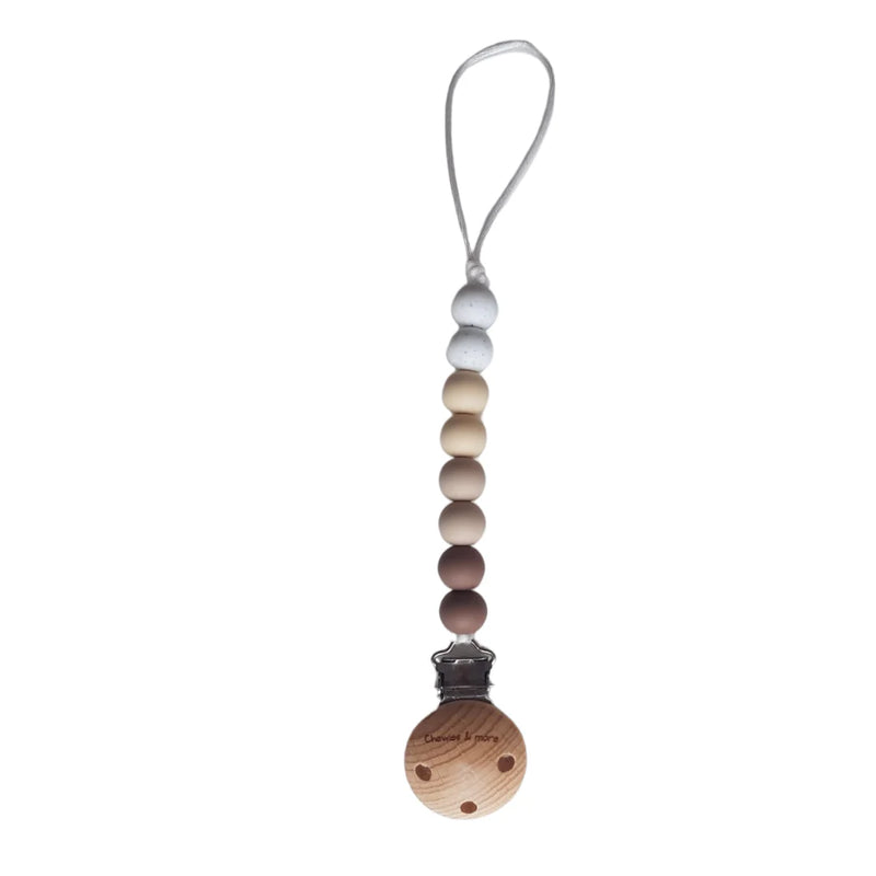 Chewies Newborn Clip Silicone Beads - Ombre Brown