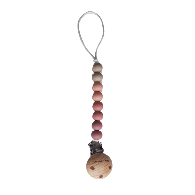 Chewies Newborn Clip Silicone Beads - Ombre Rose