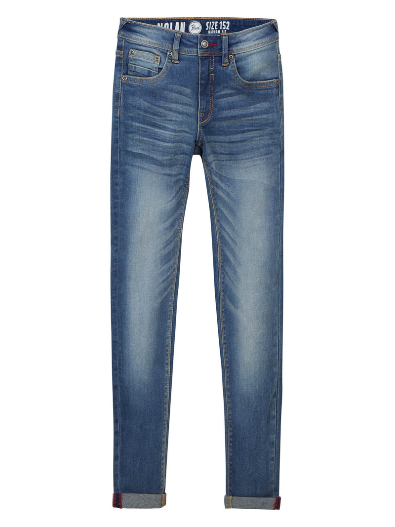 Jongens Denim Narrow van Petrol in de kleur Medium used in maat 164.