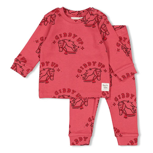 Meisjes Howdy Holly - Premium Sleepwear by Feetje van Feetje in de kleur Berry in maat 86.
