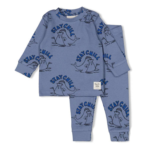 Jongens Willy Walrus - Premium Sleepwear by Feetje van Feetje in de kleur Blauw in maat 86.