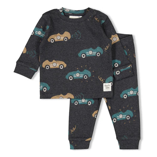Jongens Ricky Racer - Premium Sleepwear by Feetje van Feetje in de kleur Antraciet melange in maat 86.