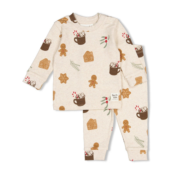 Unisex Cosy Cookie - Premium Sleepwear by Feetje van Feetje in de kleur Offwhite melange.
