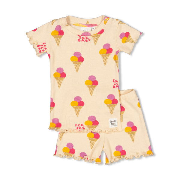 Meisjes Isa Icecream - Premium Summerwear by Feetje van Feetje in de kleur Perzik in maat 86.