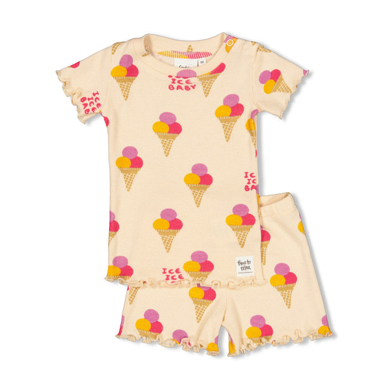 Meisjes Isa Icecream - Premium Summerwear by Feetje van Feetje in de kleur Perzik in maat 86.