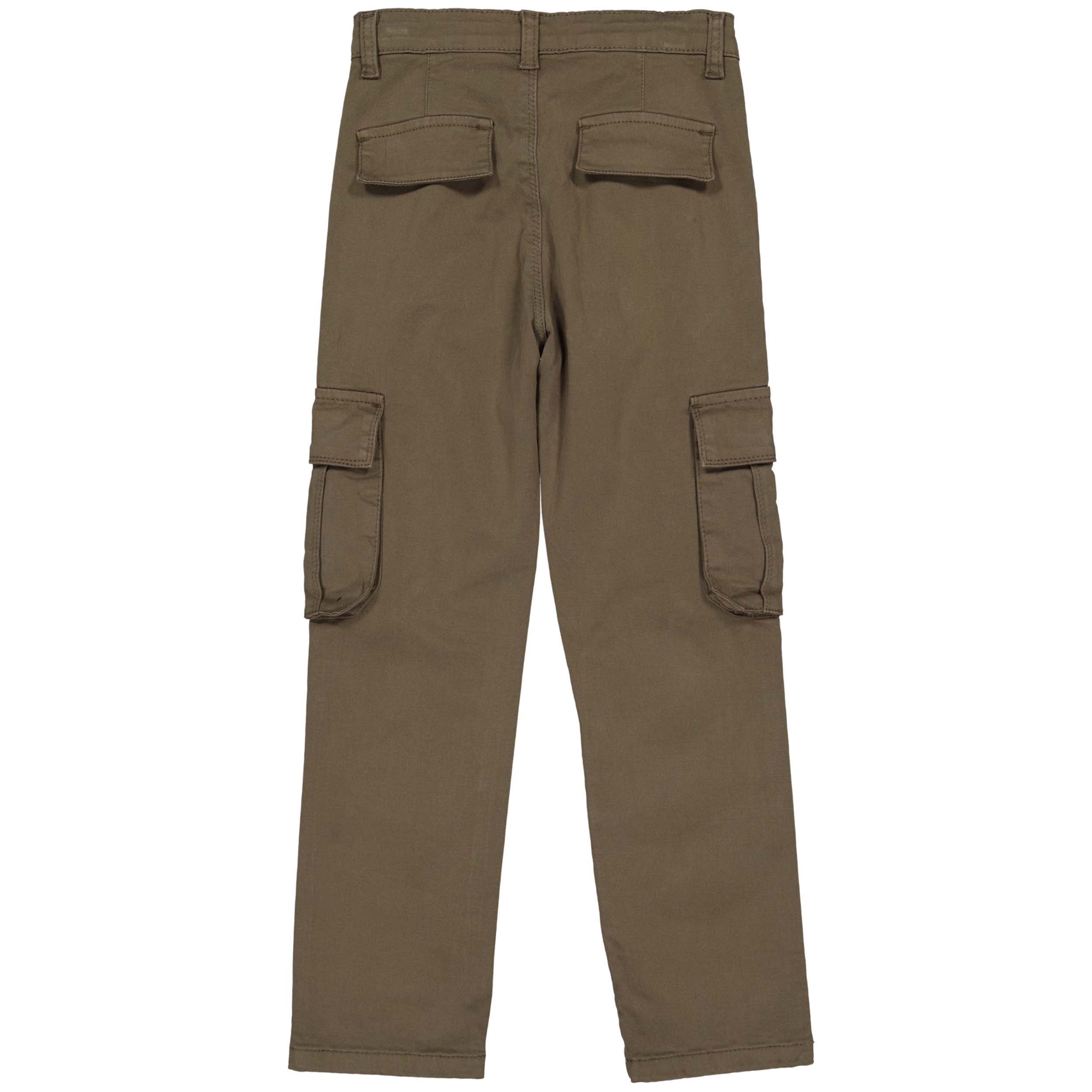 Jongens Pants NYLESLW241 van Little Levv in de kleur Army Green in maat 128.