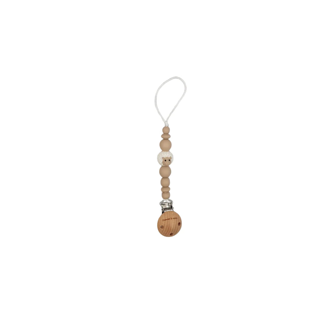Chewies Newborn Clip Silicone Beads - Sheep Greige