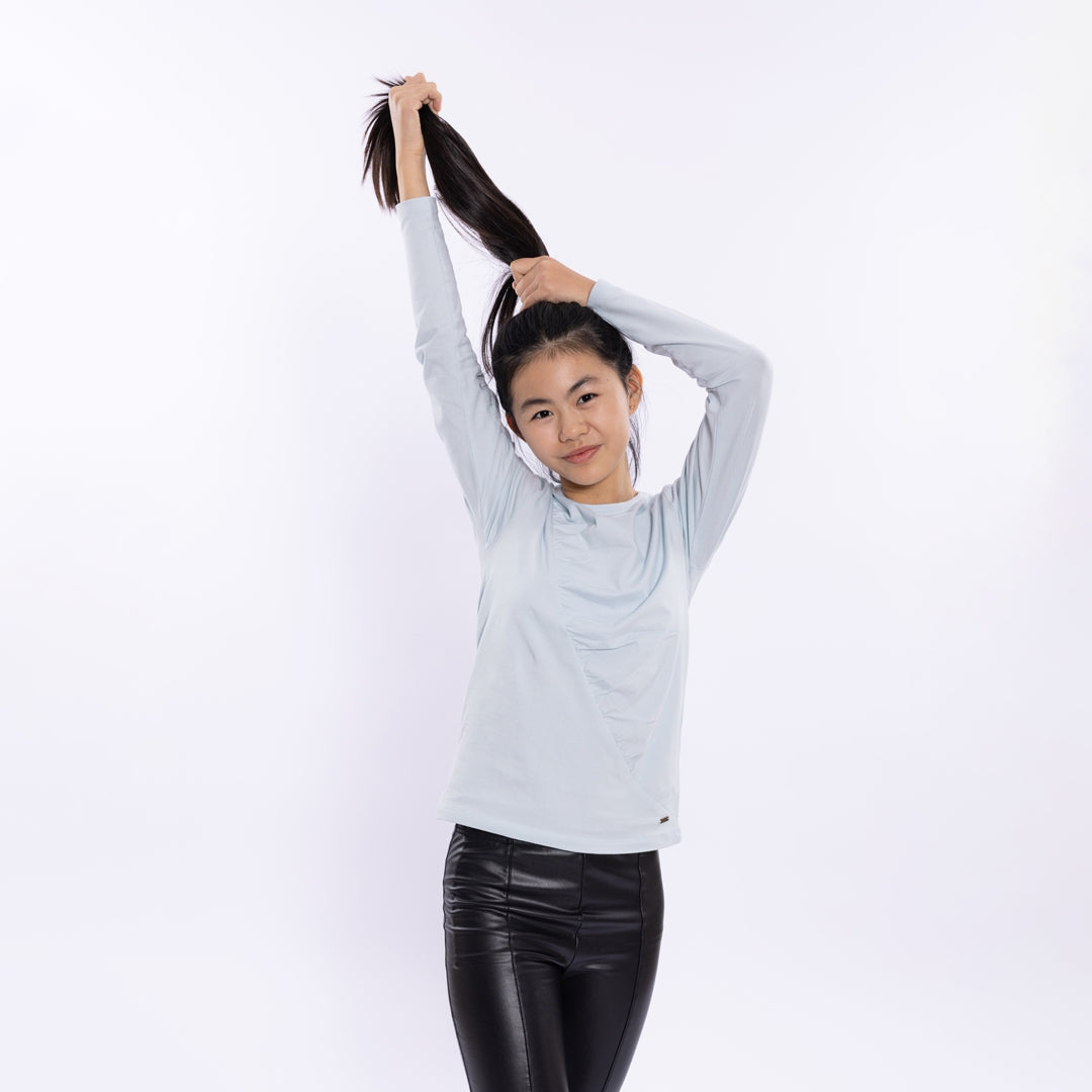 Meisjes T-shirt ls van No Way Monday in de kleur Blue in maat 164.