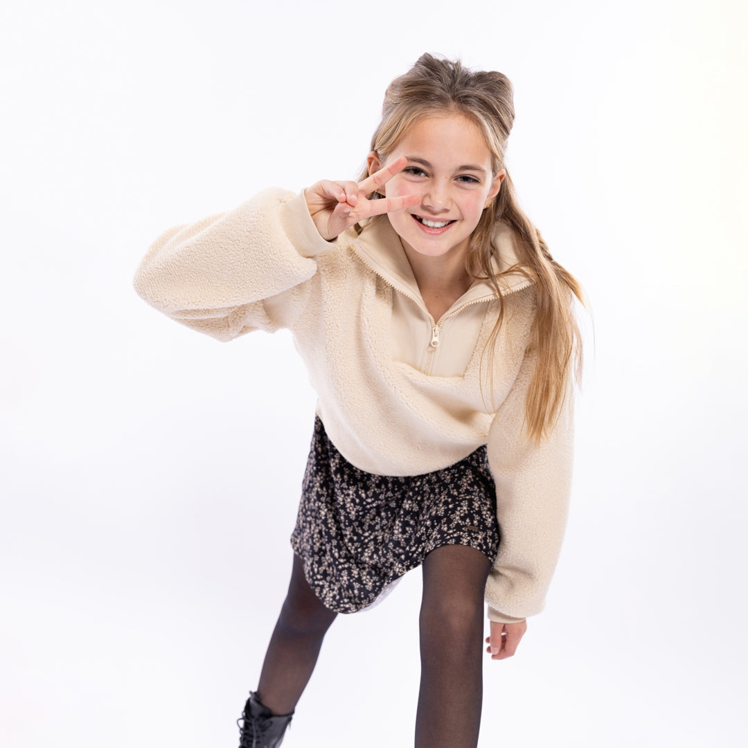 Meisjes Sweater dropped shoulder van No Way Monday in de kleur Beige in maat 164.
