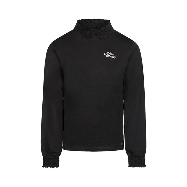 Meisjes T-shirt ls van No Way Monday in de kleur Black in maat 164.