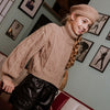 Meisjes Sweater van No Way Monday in de kleur Taupe in maat 164.