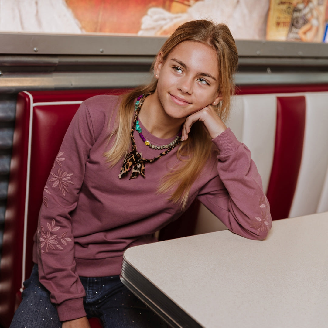 Meisjes Sweater van No Way Monday in de kleur Burgundy in maat 164.