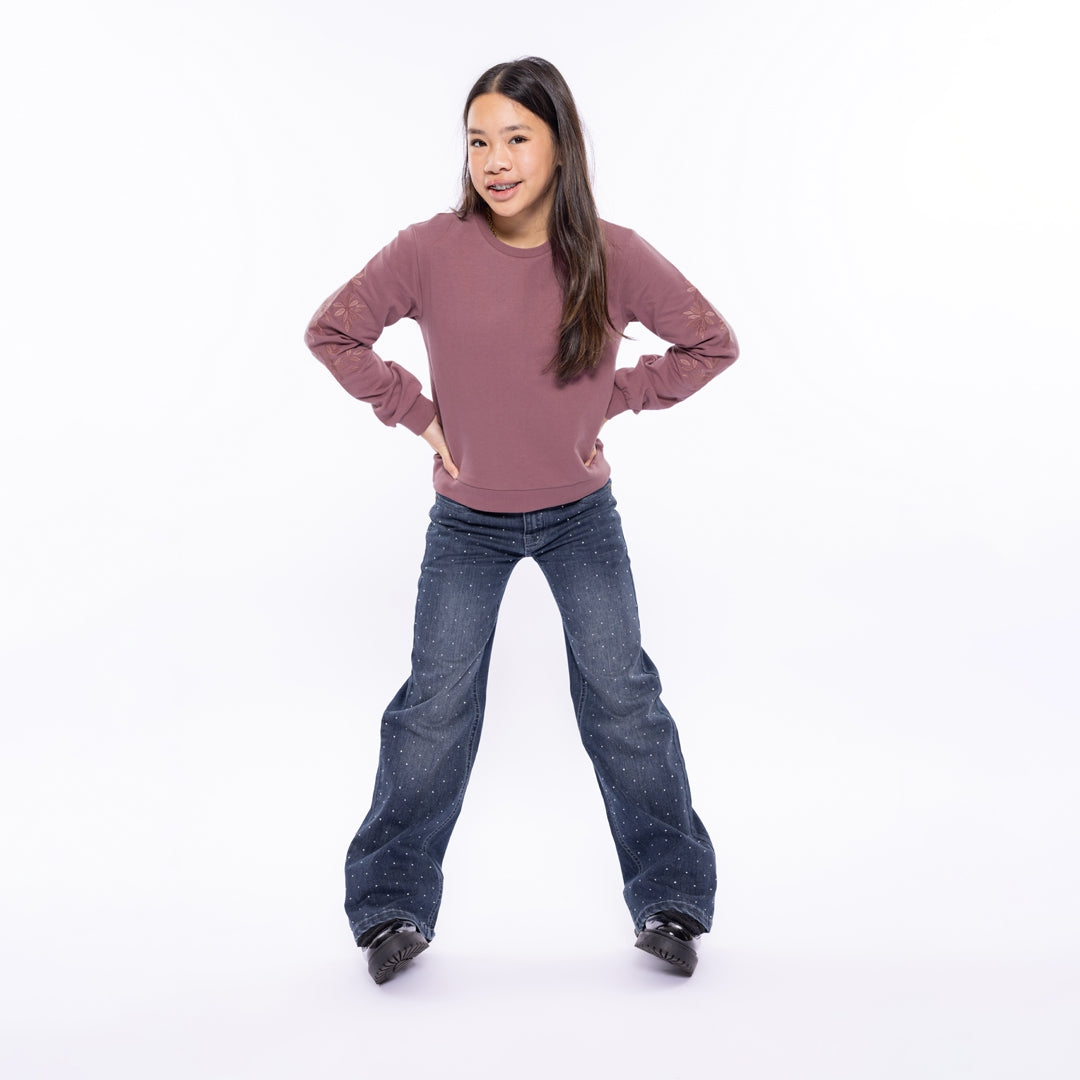 Meisjes Sweater van No Way Monday in de kleur Burgundy in maat 164.