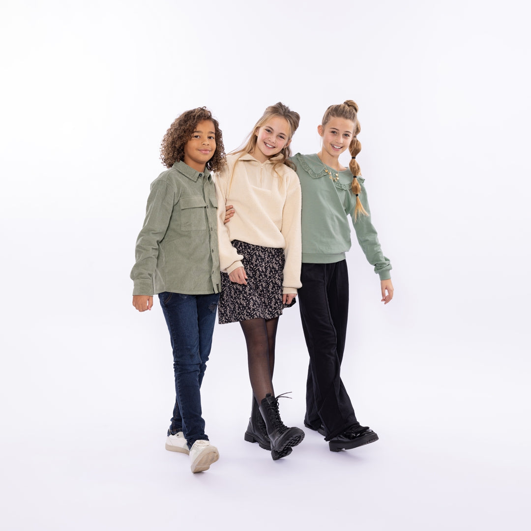 Jongens Shirt ls van No Way Monday in de kleur Faded green in maat 164.