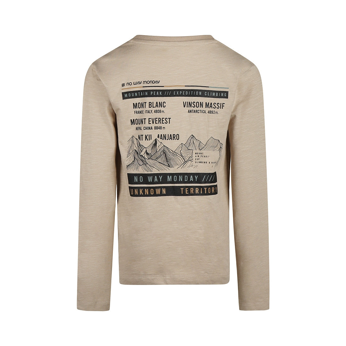 Jongens T-shirt ls van No Way Monday in de kleur Light grey in maat 164.