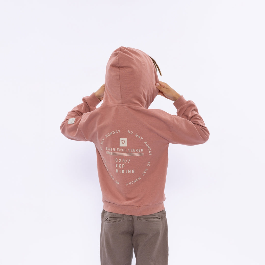 Jongens Sweater with hood dropped shoulder van No Way Monday in de kleur Faded red in maat 164.