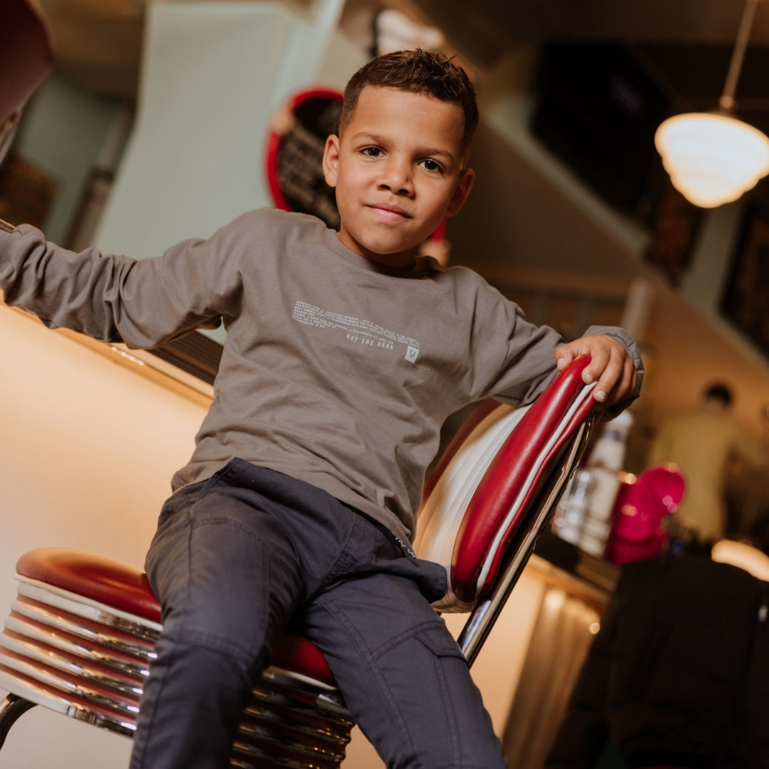 Jongens Trousers van No Way Monday in de kleur Anthracite in maat 164.