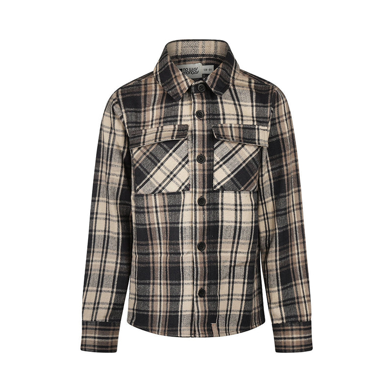 Jongens Shirt ls van No Way Monday in de kleur Anthracite in maat 164.