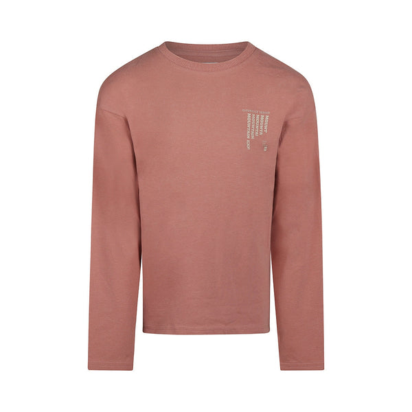 Jongens T-shirt ls dropped shoulder van No Way Monday in de kleur Faded red in maat 164.