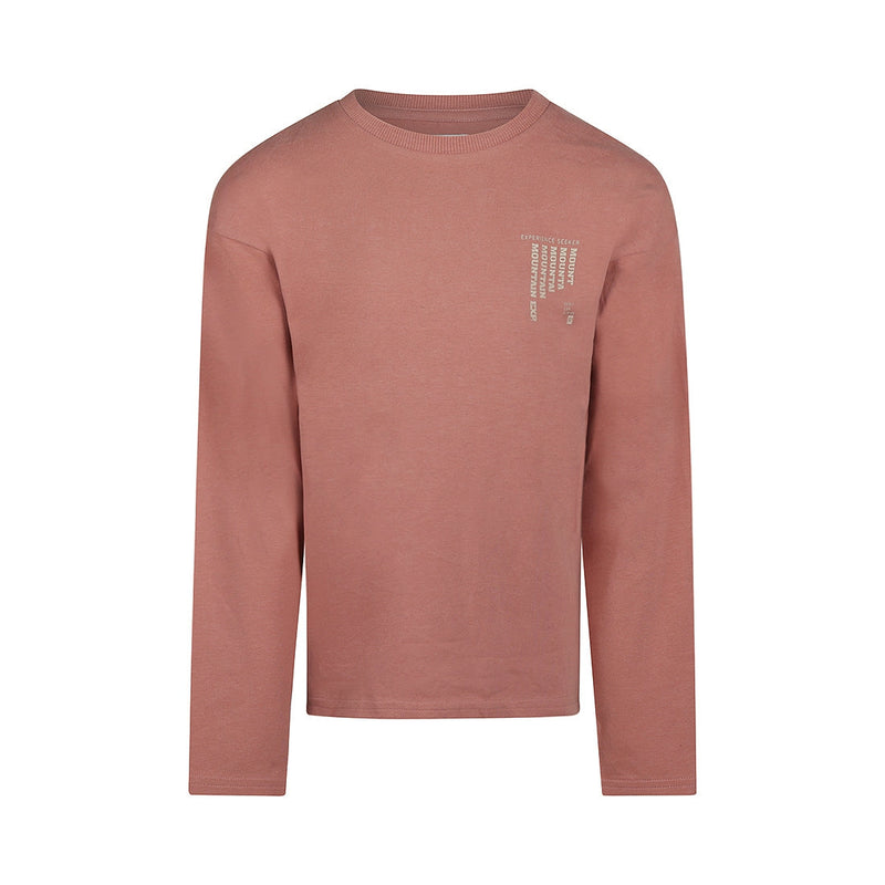 Jongens T-shirt ls dropped shoulder van No Way Monday in de kleur Faded red in maat 164.