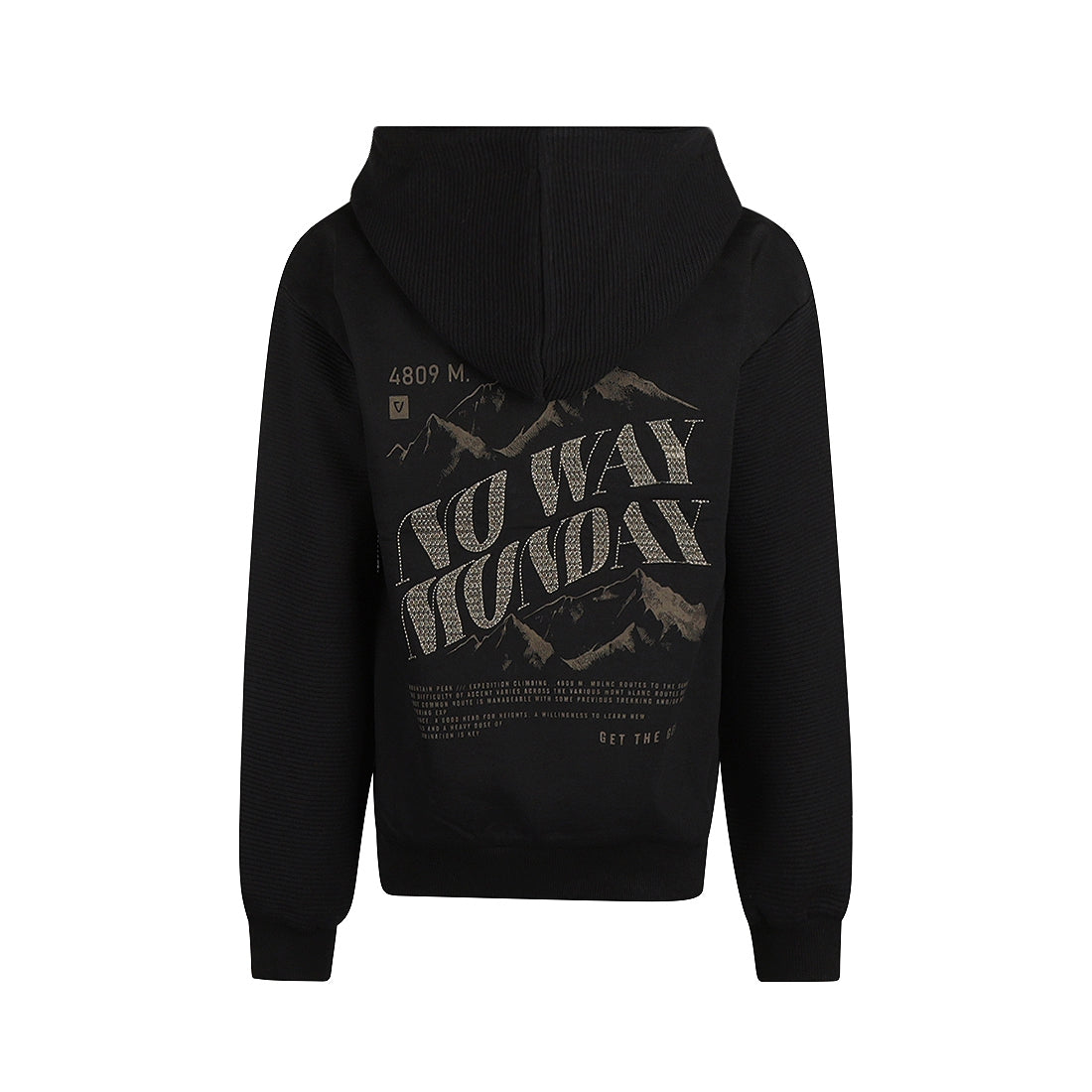 Jongens Sweater with hood dropped shoulder van No Way Monday in de kleur Black in maat 164.