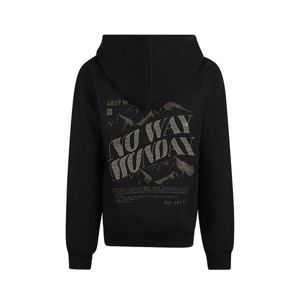 No Way Monday Sweater with hood dropped shoulder