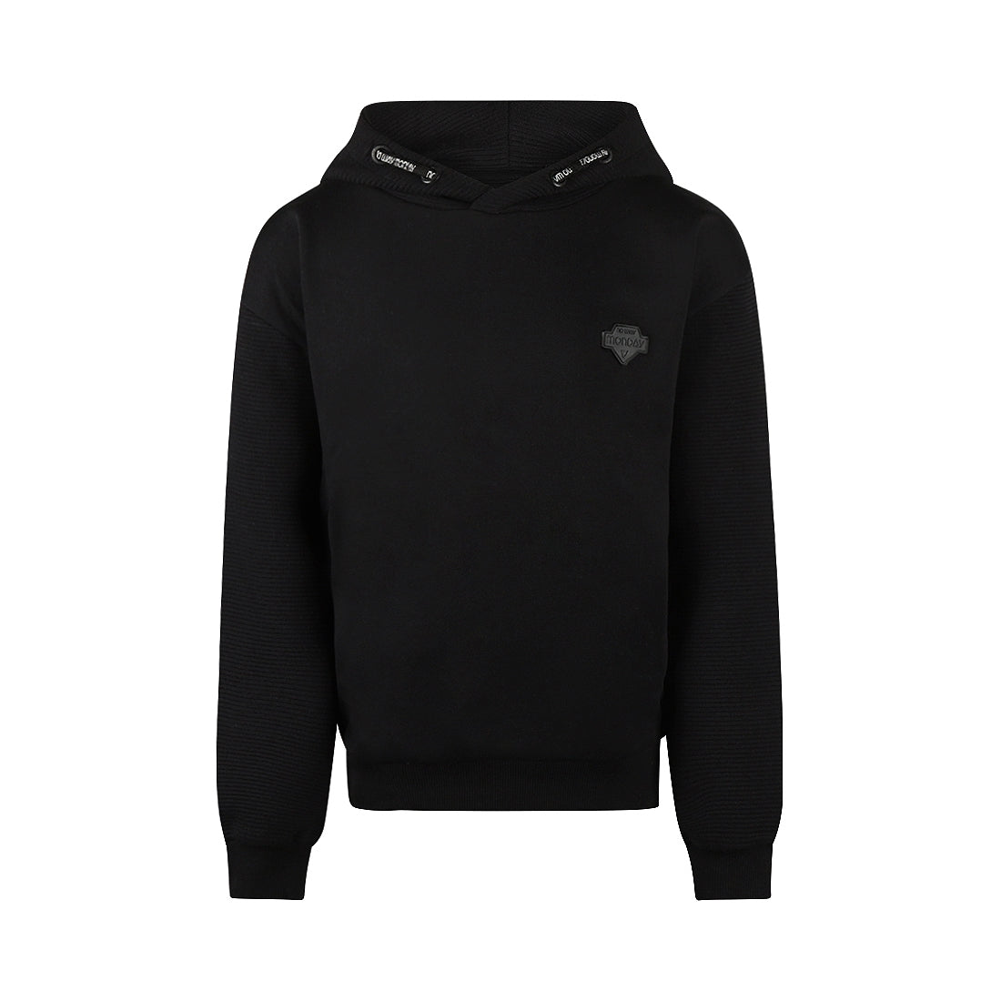 Jongens Sweater with hood dropped shoulder van No Way Monday in de kleur Black in maat 164.
