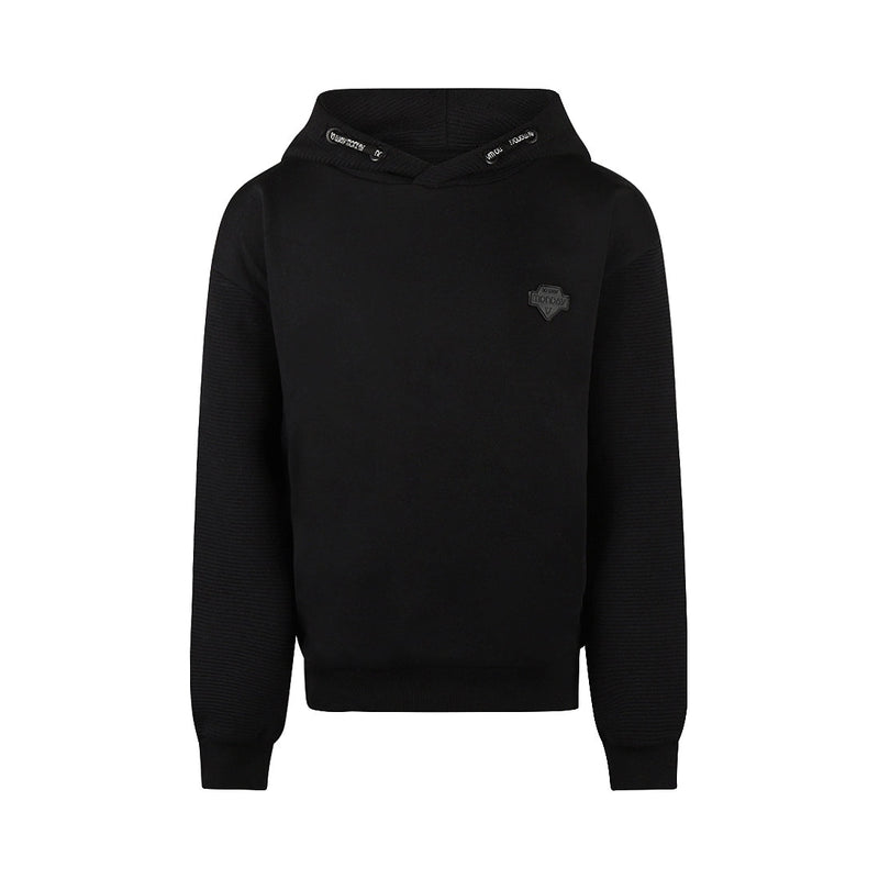 Jongens Sweater with hood dropped shoulder van No Way Monday in de kleur Black in maat 164.