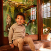 Jongens Sweater with rollneck van Koko Noko in de kleur Dark sand in maat 128.
