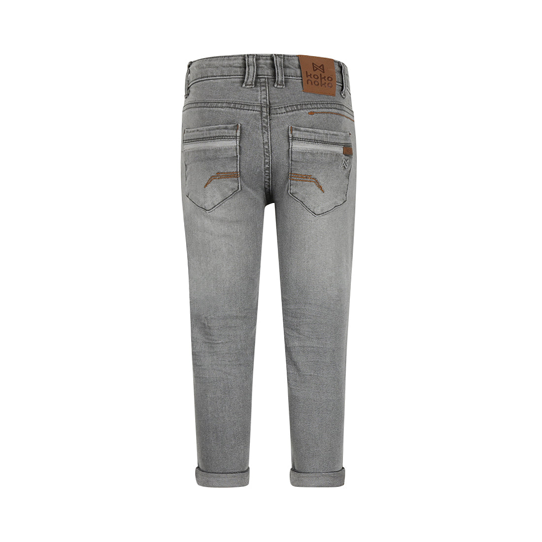 Jongens Jeans loose fit van Koko Noko in de kleur Dark grey jeans in maat 128.