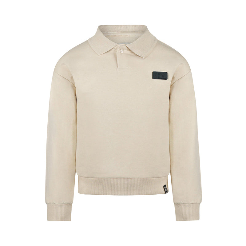 Jongens Sweater with polo collar van Koko Noko in de kleur  Off white in maat 128.