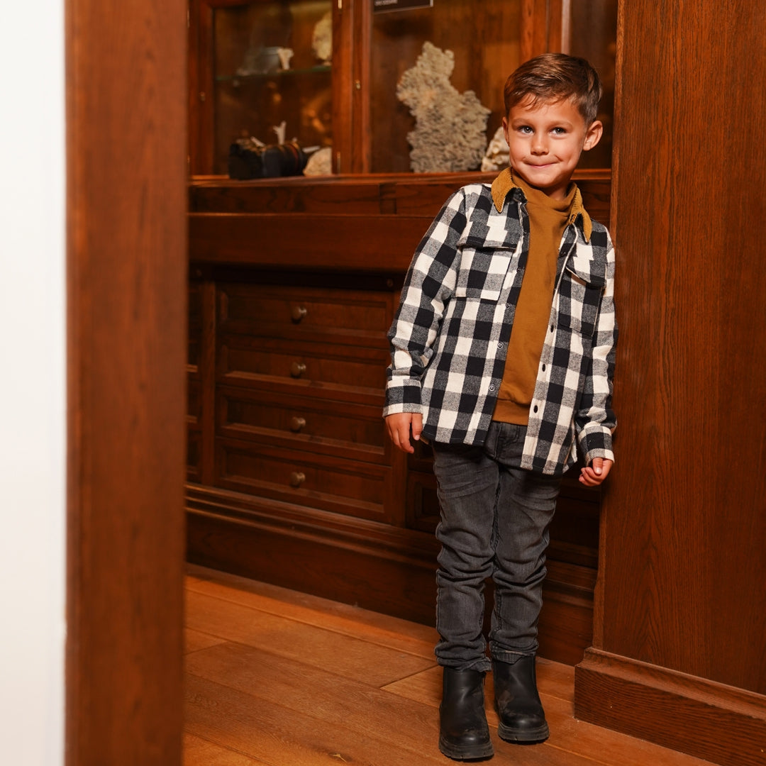 Jongens Jeans skinny van Koko Noko in de kleur Dark grey jeans in maat 128.