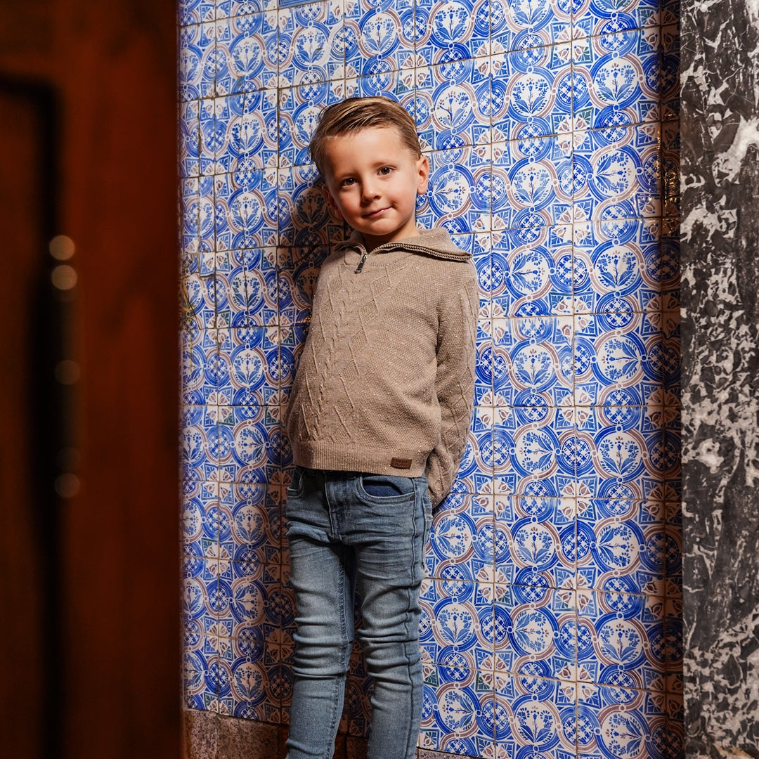 Jongens Jeans skinny van Koko Noko in de kleur Mid blue in maat 128.