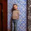Jongens Sweater with collar van Koko Noko in de kleur Taupe in maat 128.