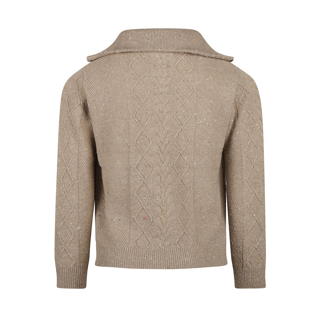 Jongens Sweater with collar van Koko Noko in de kleur Taupe in maat 128.
