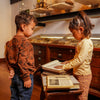 Jongens Sweater dropped shoulder with crewneck van Koko Noko in de kleur Brown in maat 128.