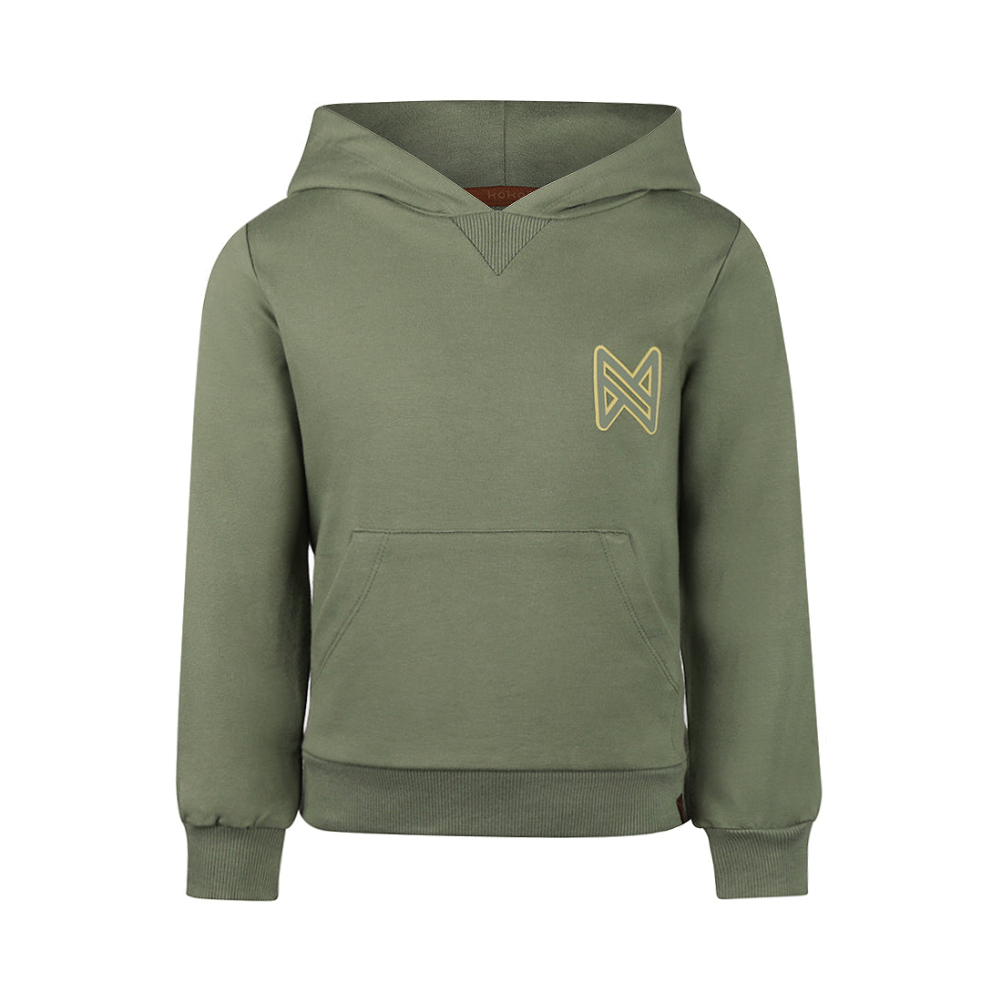 Jongens Sweater with hood van Koko Noko in de kleur Green in maat 128.