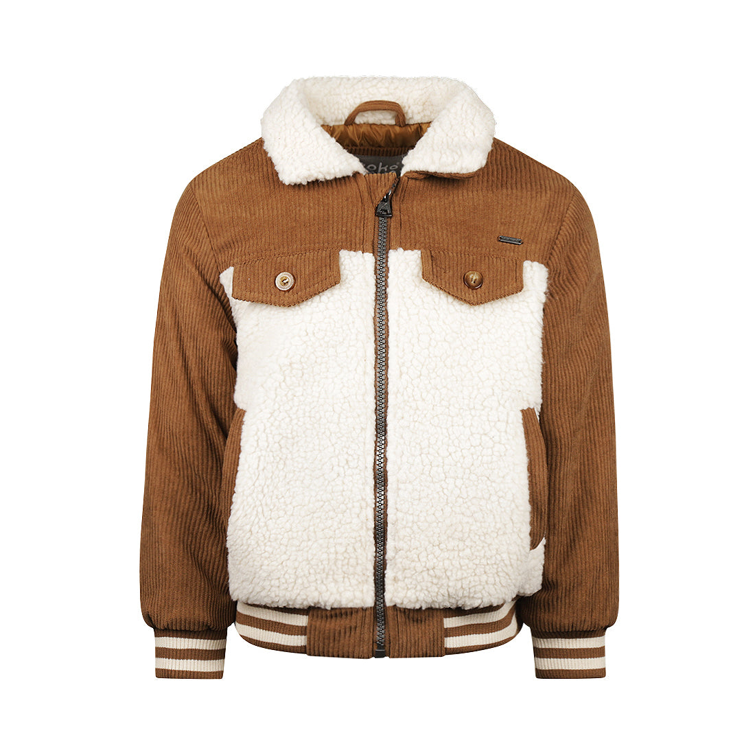 Jongens Jacket van Koko Noko in de kleur Dark brown in maat 128.