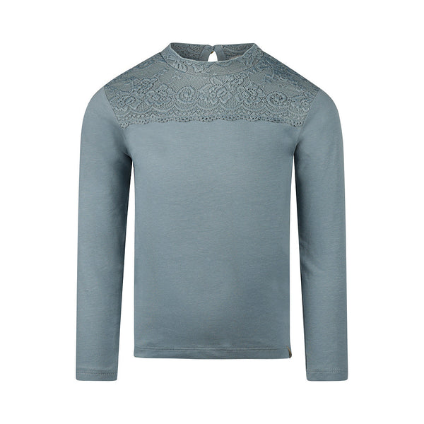 Meisjes T-shirt ls turtle neck van Koko Noko in de kleur Blue in maat 128.