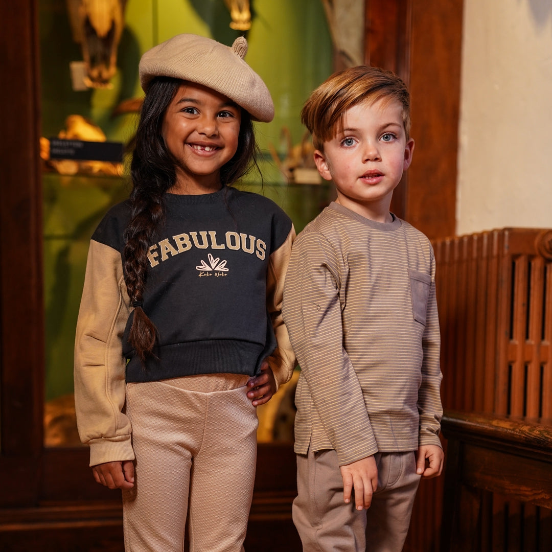 Meisjes Trousers flared van Koko Noko in de kleur Sand in maat 128.