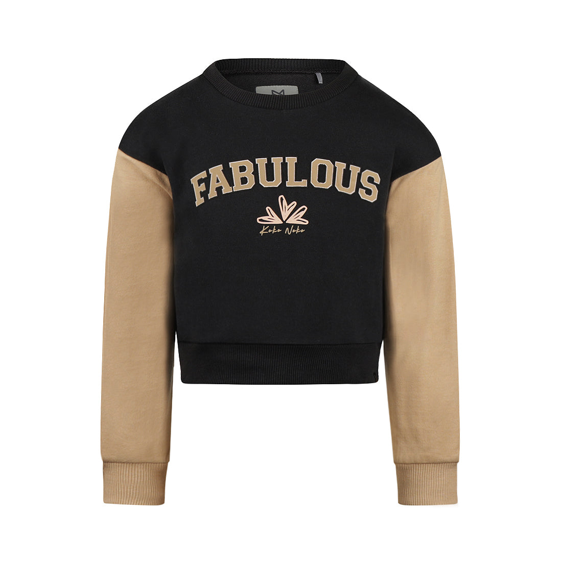 Meisjes Sweater loose fit cropped van Koko Noko in de kleur Faded black in maat 128.