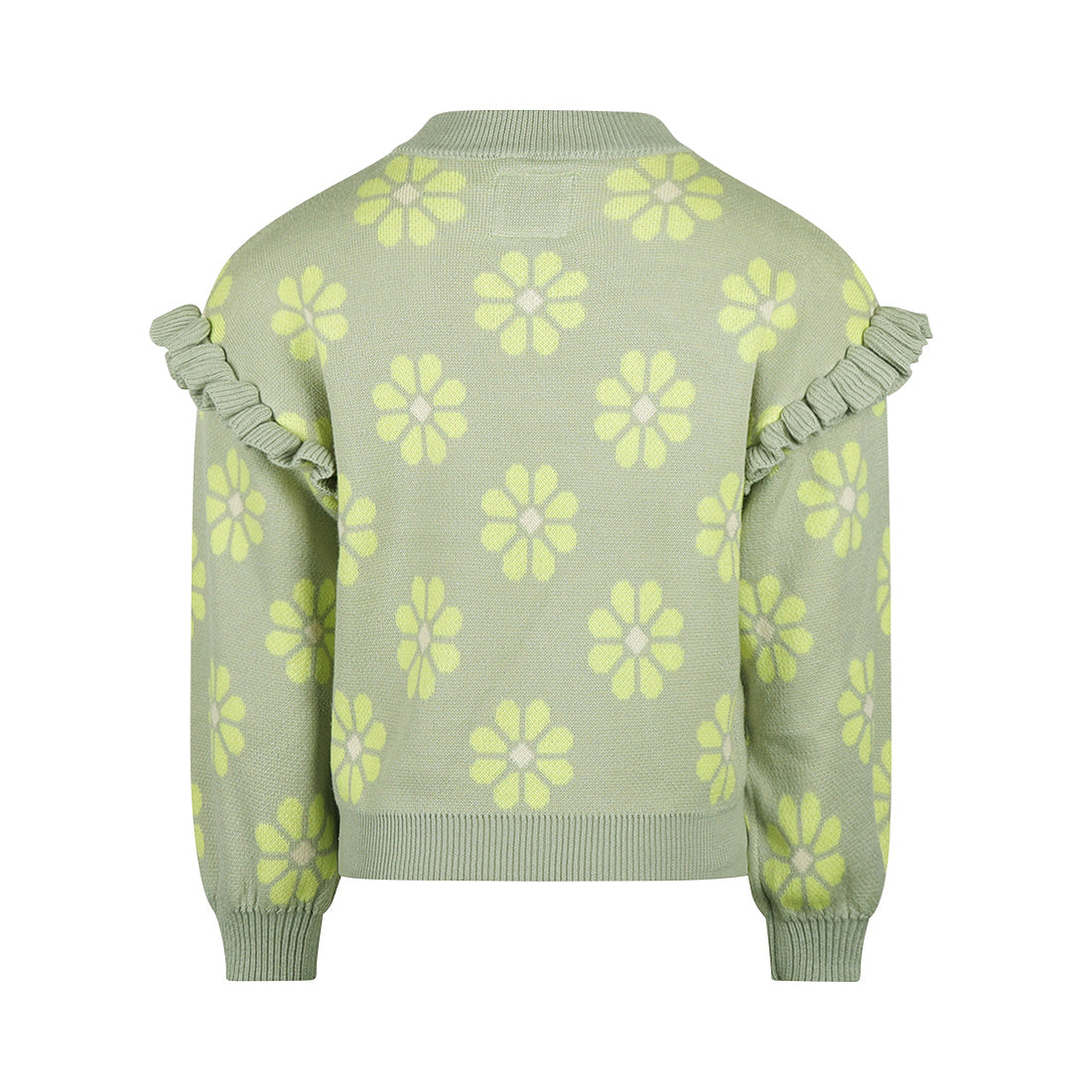 Meisjes Sweater dropped shoulder van Koko Noko in de kleur Faded green in maat 128.