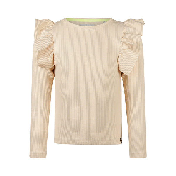 Meisjes T-shirt ls van Koko Noko in de kleur  Off white in maat 128.