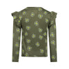 Meisjes T-shirt ls van Koko Noko in de kleur Army green in maat 128.