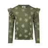 Meisjes T-shirt ls van Koko Noko in de kleur Army green in maat 128.