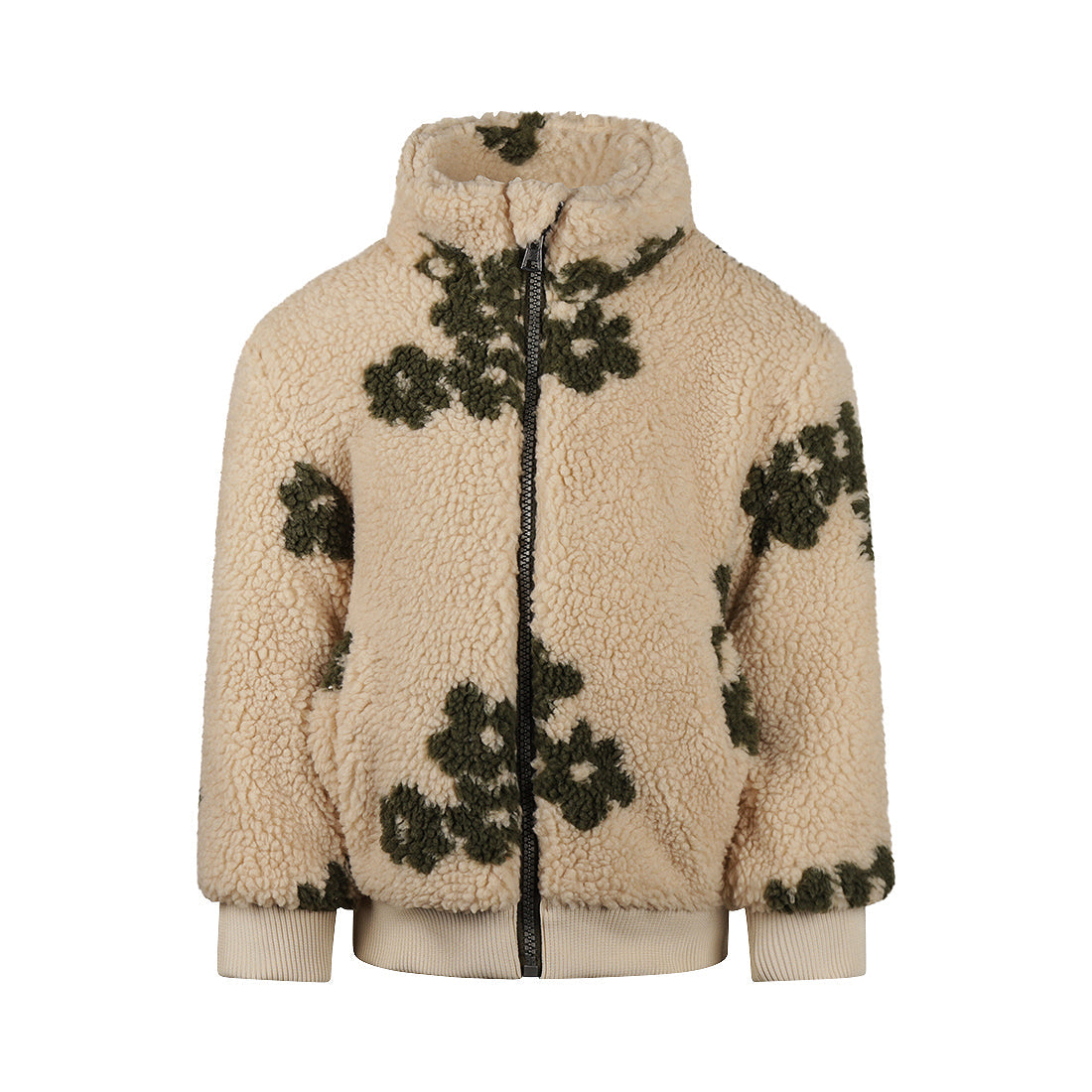 Meisjes Jacket teddy van Koko Noko in de kleur  Off white in maat 128.